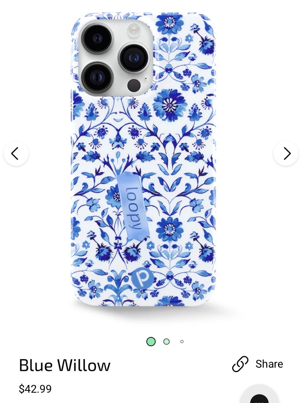 Loopy Case Blue Willow Floral - iPhone 14 Pro Max